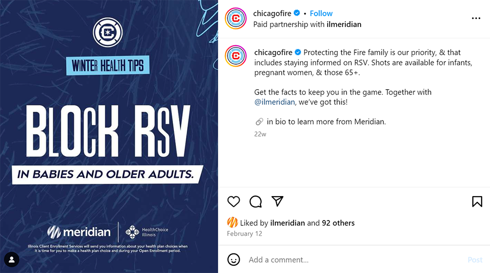 screenshot of Instagram post